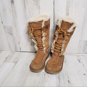 UGG Tall Chestnut Tularosa Fur Snow Lace